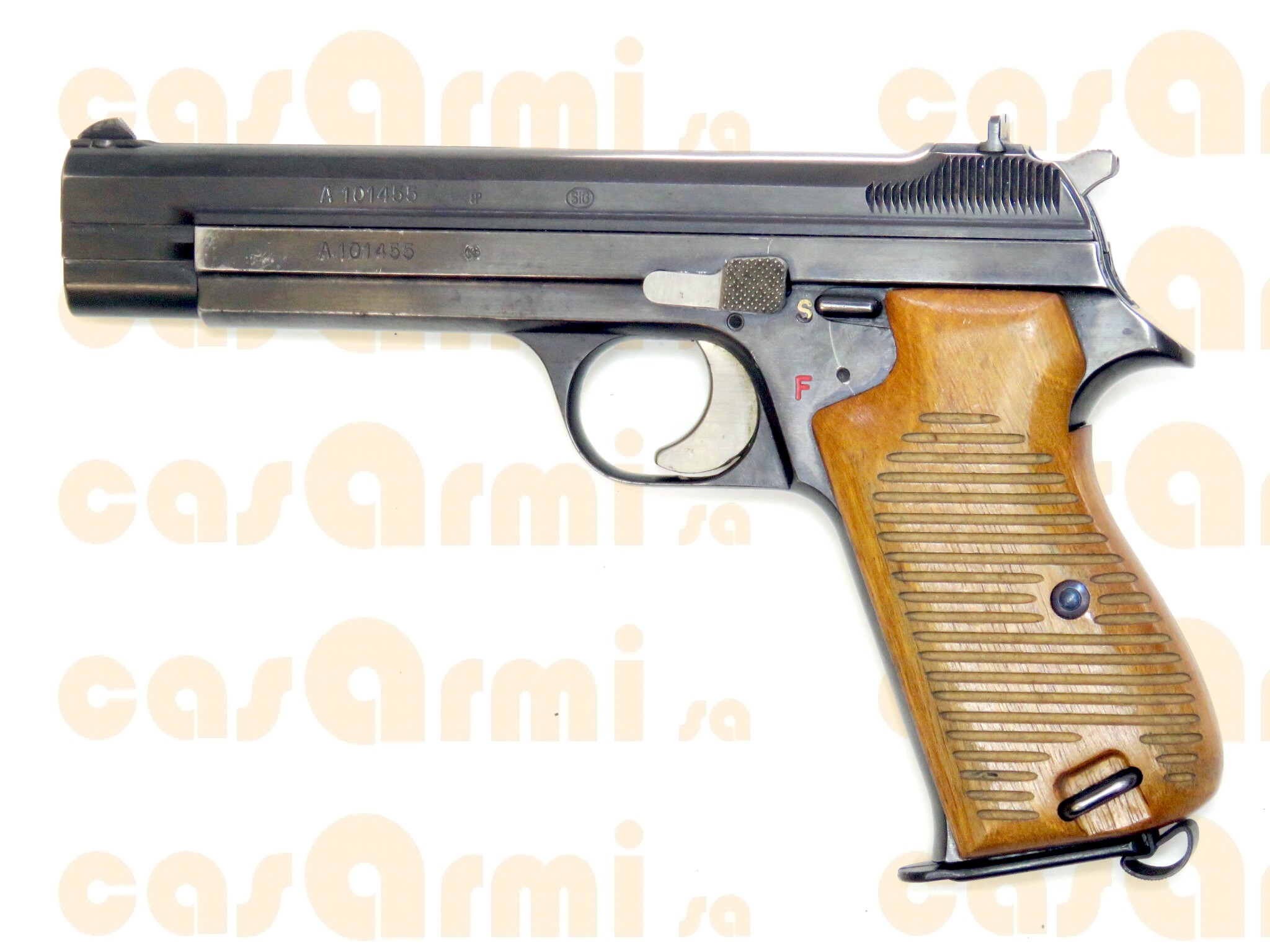 SIG mod. P210/1, con cane originale senza tacca intermedia di sicurezza, secondo caricatore 9 Para